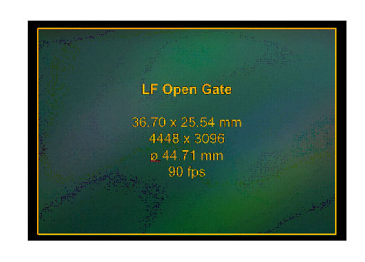 Mode capteur LF Open Gate (source : ARRI)
