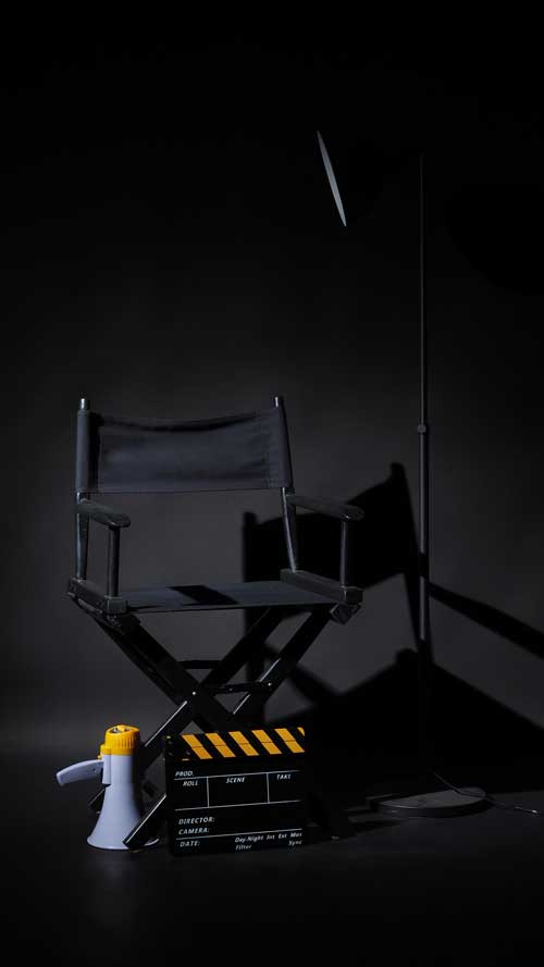 black director chair light